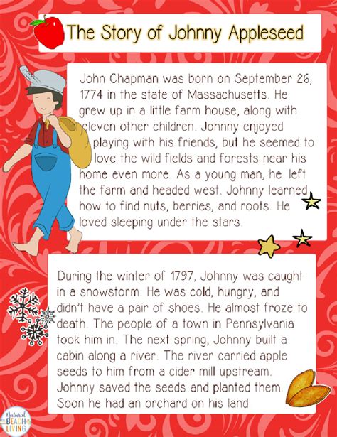 Story Of Johnny Appleseed Printable
